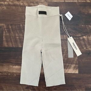 NWT Essentials Fear of God tan ribbed high rise bike long shorts XS